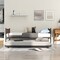 Twin Daybed with Trundle, Metal Frame and Wood Grain Headboard